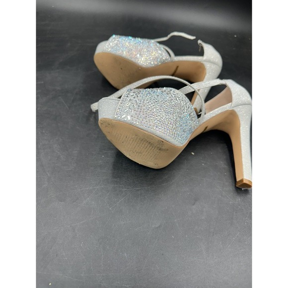 de blossom collection heels silver miya-280 sz 8 - Picture 8 of 9